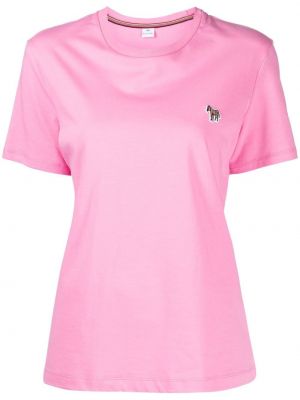 Medvilninis marškinėliai su zebro raštu Ps Paul Smith rožinė