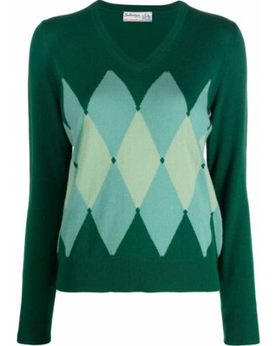 Argyle kariran pulover s karirastim vzorcem z v-izrezom Ballantyne
