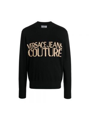 Sweter z kaszmiru Versace Jeans Couture czarny