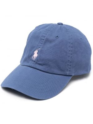 Siuvinėtas kepurė su snapeliu Polo Ralph Lauren mėlyna