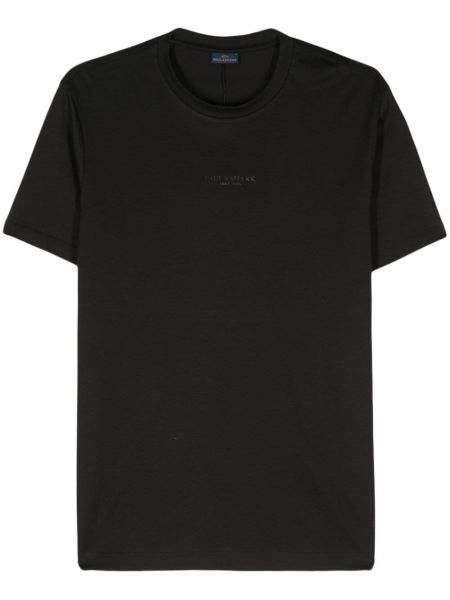 T-shirt en coton à imprimé Paul & Shark noir
