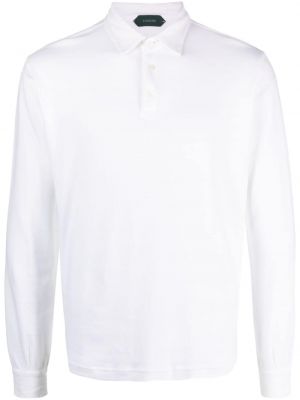 Памучна поло тениска Zanone бяло