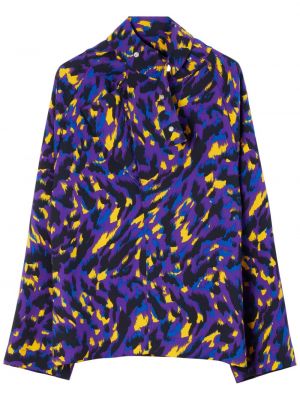 Bluză cu imagine cu model camuflaj Burberry violet