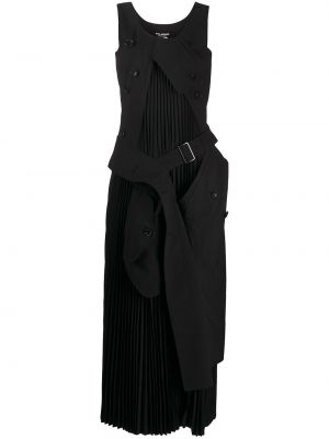 Vlněné šaty s knoflíky bez rukávů Junya Watanabe Comme Des Garçons Pre-owned - černá