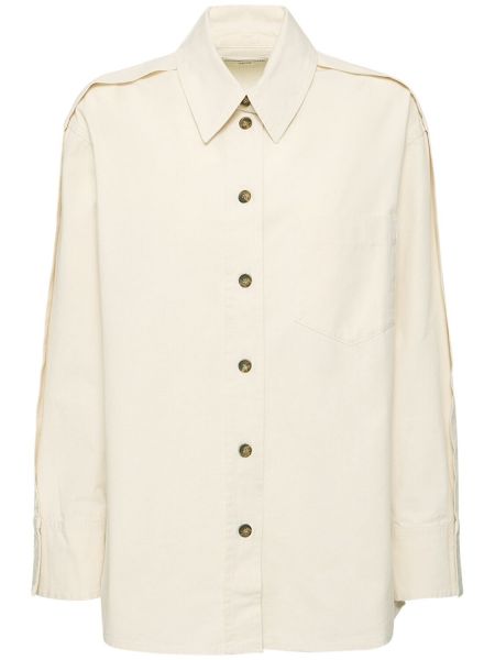 Camisa vaquera de algodón oversized Victoria Beckham blanco