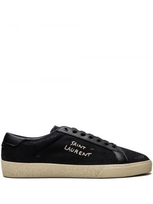 Klassisk brodert sneakers Ysl svart