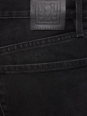Straight fit džíny s vysokým pasem Totême černé