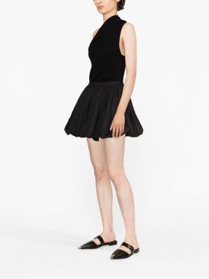Plisované bavlněné mini sukně Jil Sander černé