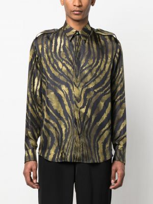 Seiden hemd mit print mit tiger streifen Roberto Cavalli