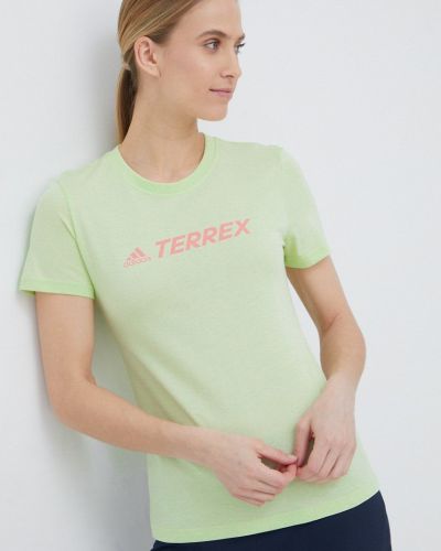 Bavlněné tričko Adidas Terrex zelené