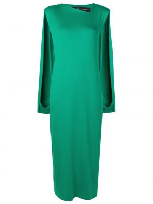 Viskózové midi šaty s dlouhými rukávy Gloria Coelho - zelená