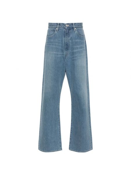 Niebieskie proste jeansy Auralee