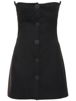 Mini šaty s knoflíky The Attico černé