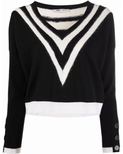 Jersey a rayas con escote v de tela jersey Ports 1961 negro