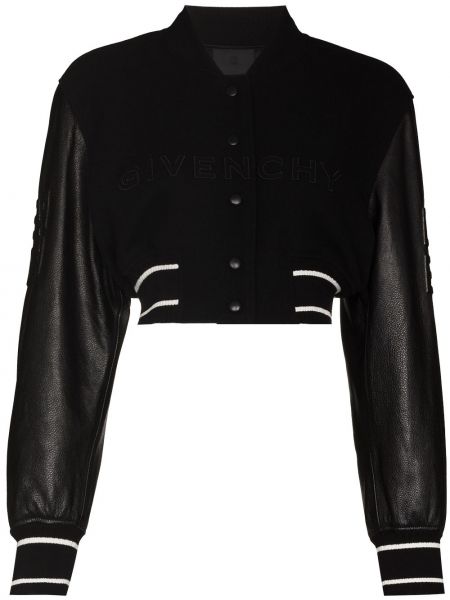 Giacca bomber di pelle di lana Givenchy nero