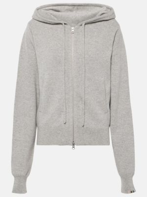 Kašmyro džemperis su gobtuvu su užtrauktuku Extreme Cashmere pilka