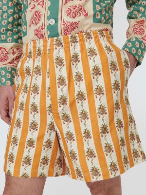 Kratke hlače s črtami s potiskom Bode oranžna