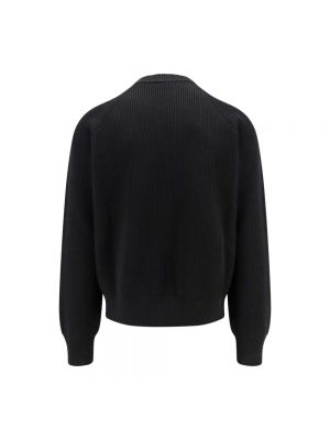 Jersey de lana con cremallera de tela jersey Burberry negro