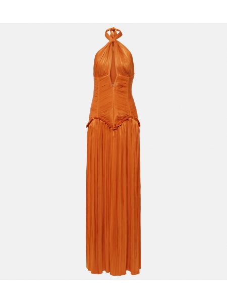 Dlouhé šaty Costarellos oranžové