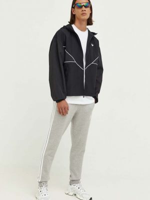 Spodnie sportowe w paski Adidas Originals szare