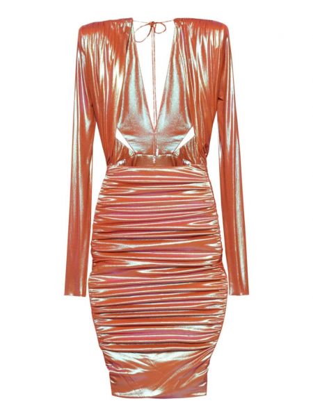 Drapované koktejlové šaty Alexandre Vauthier oranžové
