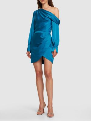 Satynowa sukienka mini Jonathan Simkhai niebieska
