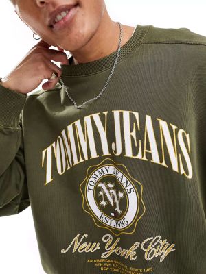 Свитшот с круглым вырезом Tommy Jeans зеленый