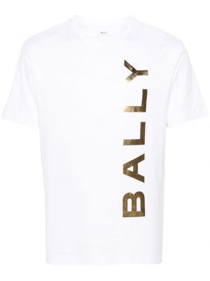 Βαμβακερή μπλούζα με σχέδιο Bally λευκό