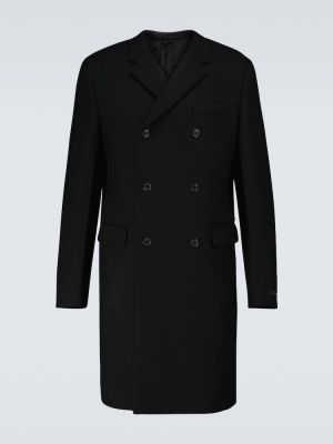 Vlnený kabát Prada čierna