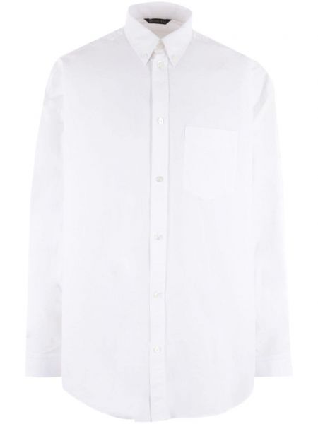 Памучна риза с принт Balenciaga бяло