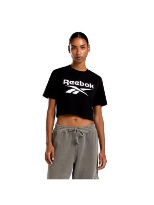 T-shirt in maglia Reebok nero