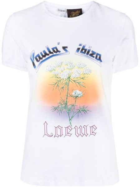 T-shirt mit print Loewe weiß