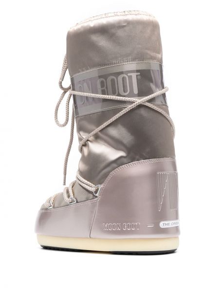 Saténové sněžné boty Moon Boot šedé
