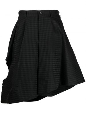 Asimetrične bermuda kratke hlače s karirastim vzorcem Comme Des Garçons Homme Plus črna