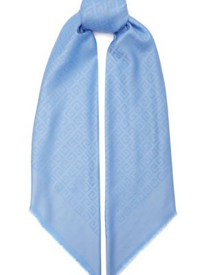Шелковый шерстяной шарф Givenchy голубой