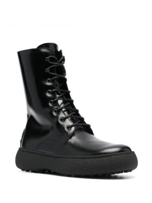 Ankle boots sznurowane koronkowe Tod's czarne