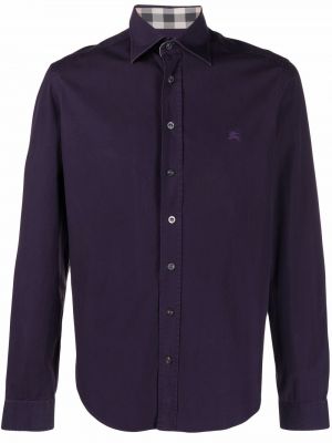 Košile s výšivkou Burberry Pre-owned fialová