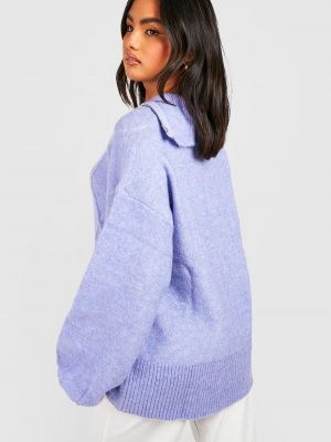 Трикотажный свитер на молнии Boohoo синий