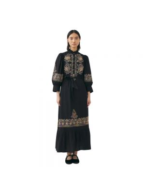 Haftowana sukienka długa Antik Batik czarna