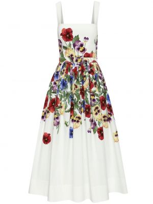 Trykt floral dress Oscar De La Renta hvit