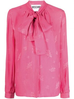 Jacquard floral bue skjorte Moschino rosa