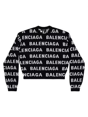 Горизонтальный укороченный свитер Bal по всей длине Balenciaga черный