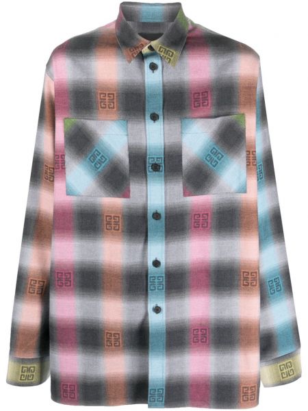 Βαμβακερό πουκάμισο με σχέδιο Givenchy γκρι