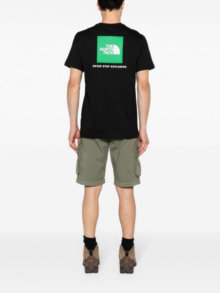 Kokvilnas t-krekls ar apdruku The North Face melns