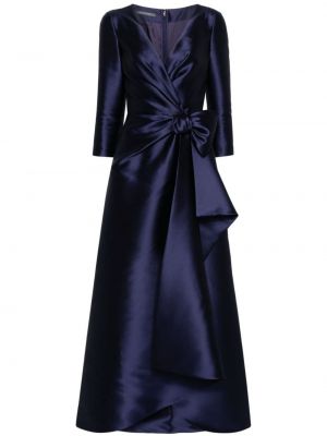 Вечерна рокля с панделка Alberta Ferretti синьо