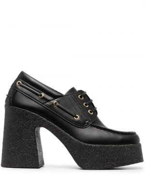 Pantofi brogue cu șireturi din piele cu platformă Stella Mccartney negru