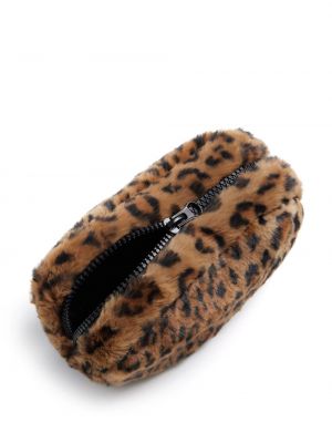 Mallette de maquillage en fourrure à imprimé léopard Apparis