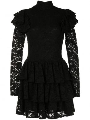 Černé saténové mini šaty Caroline Constas