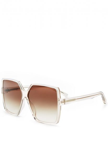 Большие квадратные солнцезащитные очки Betty, 63 мм Saint Laurent, Tan/Beige