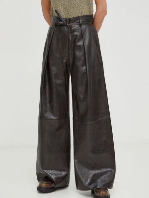 Kožené kalhoty s vysokým pasem Day Birger Et Mikkelsen černé